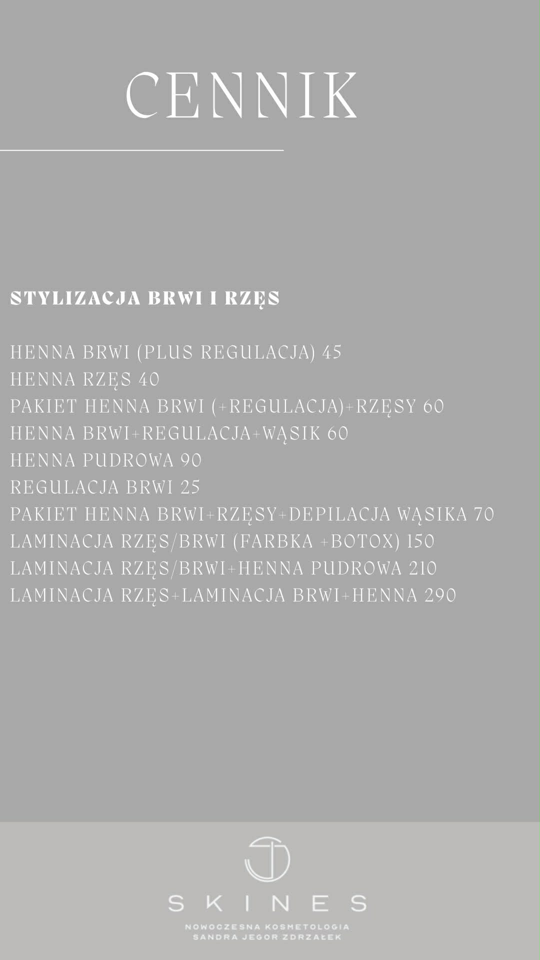 CENNIK SKINES STYLIZACJA